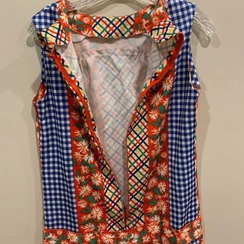 Vintage Gingham Floral Day Dress - image 4