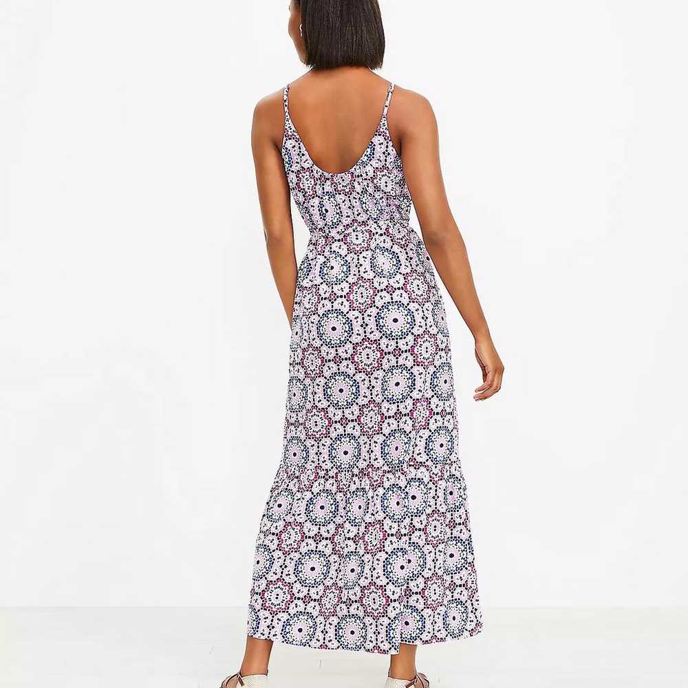 Geo Strappy Flounce Maxi Dress Linen Viscose Size… - image 2
