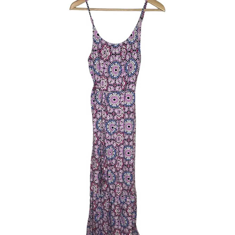 Geo Strappy Flounce Maxi Dress Linen Viscose Size… - image 4