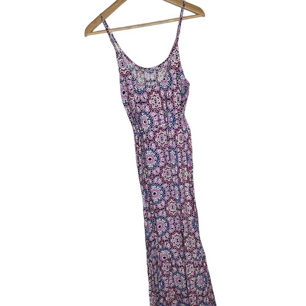 Geo Strappy Flounce Maxi Dress Linen Viscose Size… - image 8