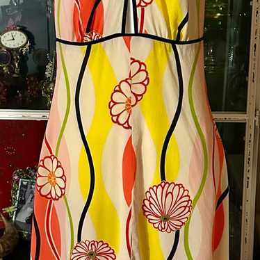 Trina Turk - Multi Color Floral Silk Halter Dress 