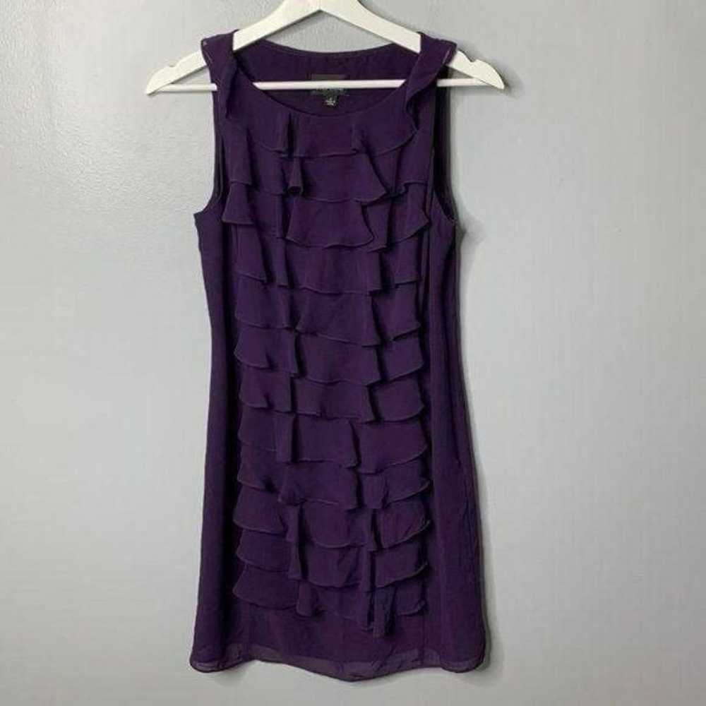 Adrianna Papell Purple Ruffle Front Dress - image 1
