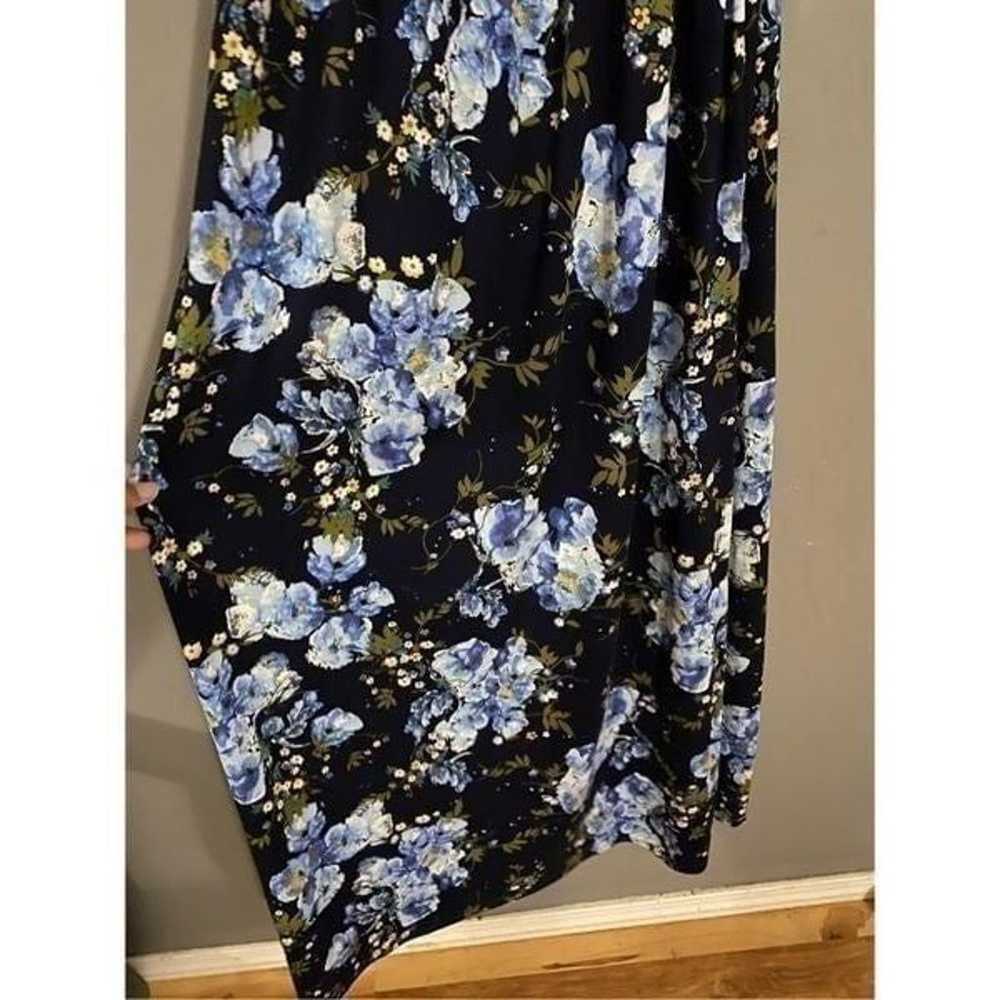 Nine Britton Blue Floral Ruffle Maxi Dress Size 2X - image 4