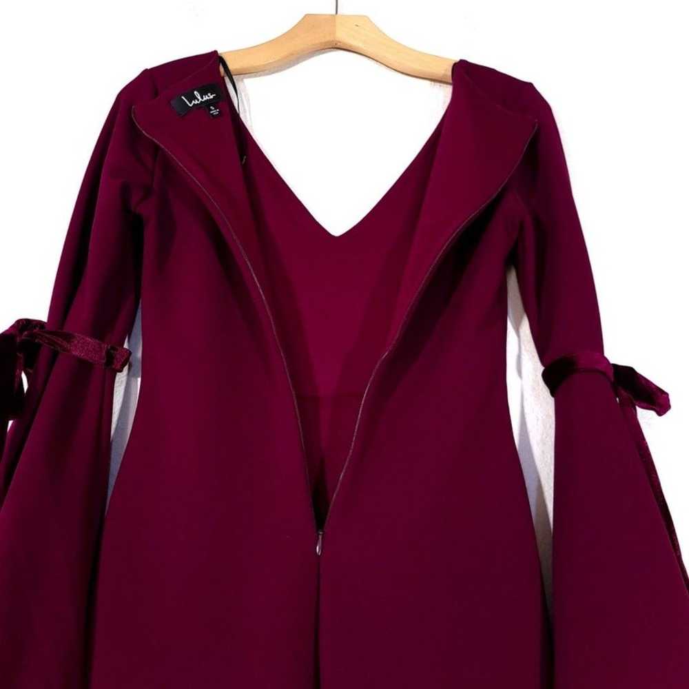 NEW Lulus Once in a While Burgundy Bell Sleeve Bo… - image 10