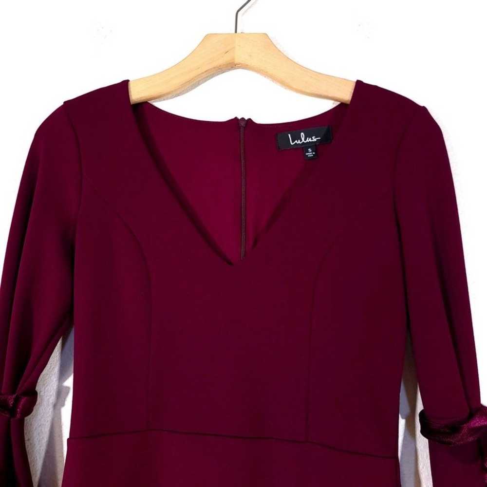 NEW Lulus Once in a While Burgundy Bell Sleeve Bo… - image 3
