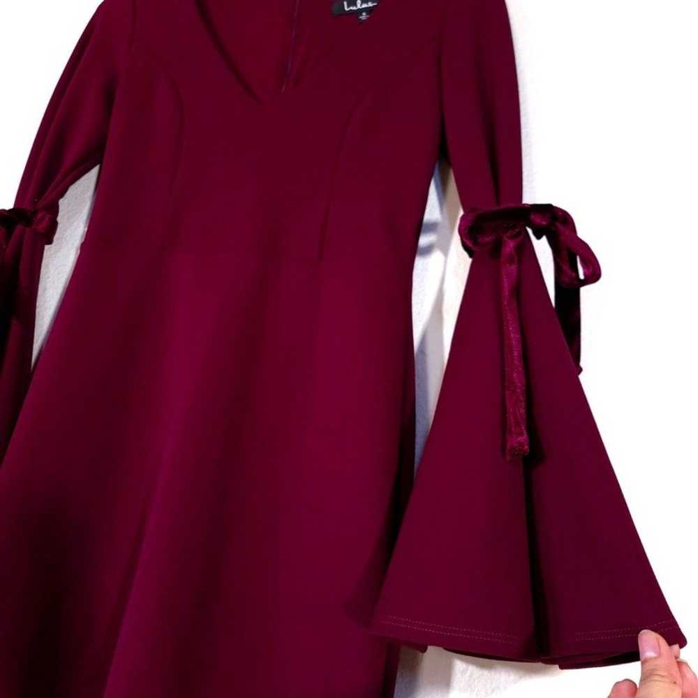 NEW Lulus Once in a While Burgundy Bell Sleeve Bo… - image 5