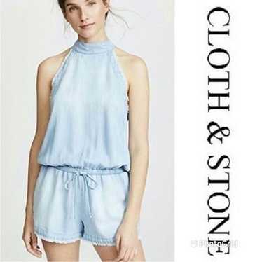 Anthropologie Cloth and Stone Chambray Romper