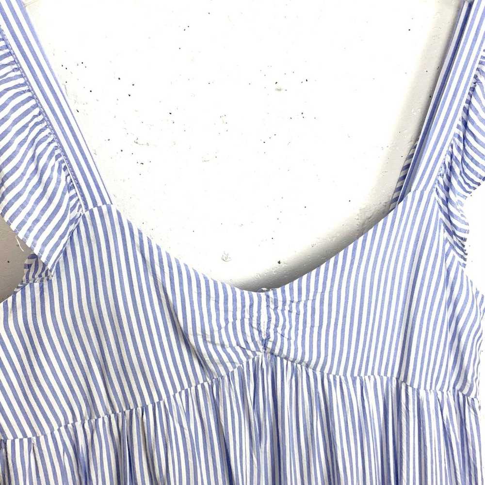 Berthie Florence Dress Blue Striped V-Neck Sleeve… - image 11