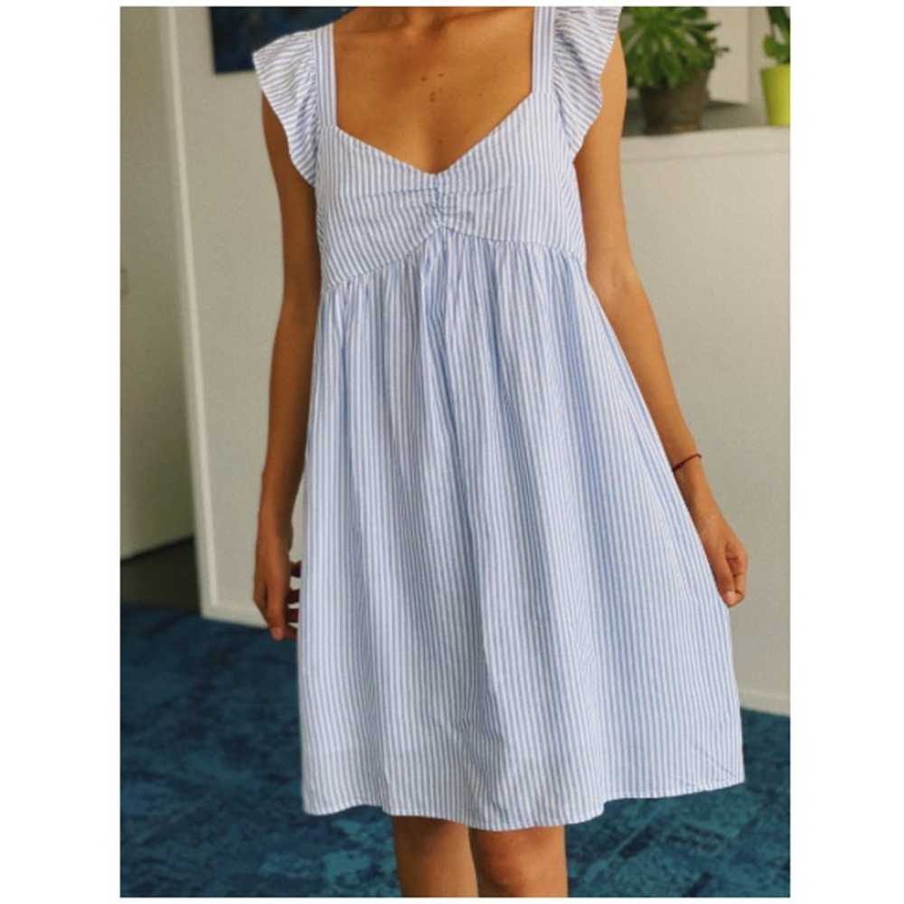 Berthie Florence Dress Blue Striped V-Neck Sleeve… - image 12