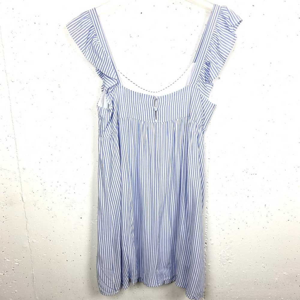 Berthie Florence Dress Blue Striped V-Neck Sleeve… - image 4