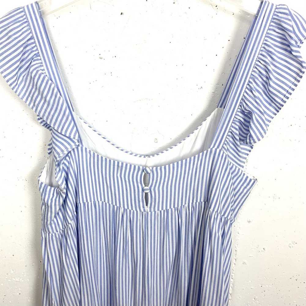 Berthie Florence Dress Blue Striped V-Neck Sleeve… - image 6