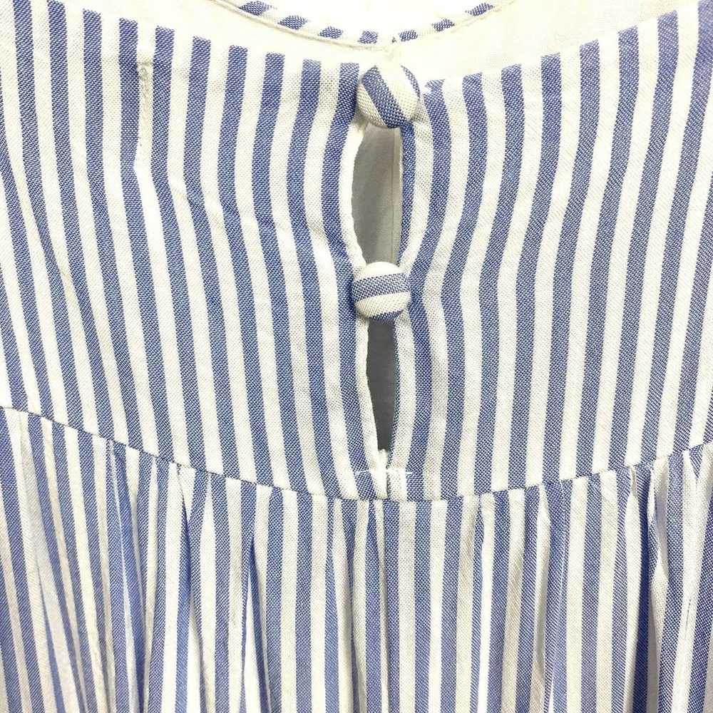 Berthie Florence Dress Blue Striped V-Neck Sleeve… - image 7
