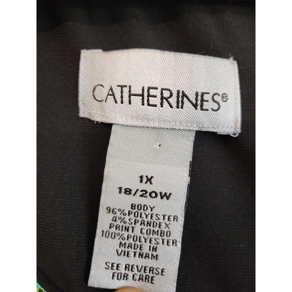 Catherine's Women Sleeveless Dress Black/ Palm Le… - image 3