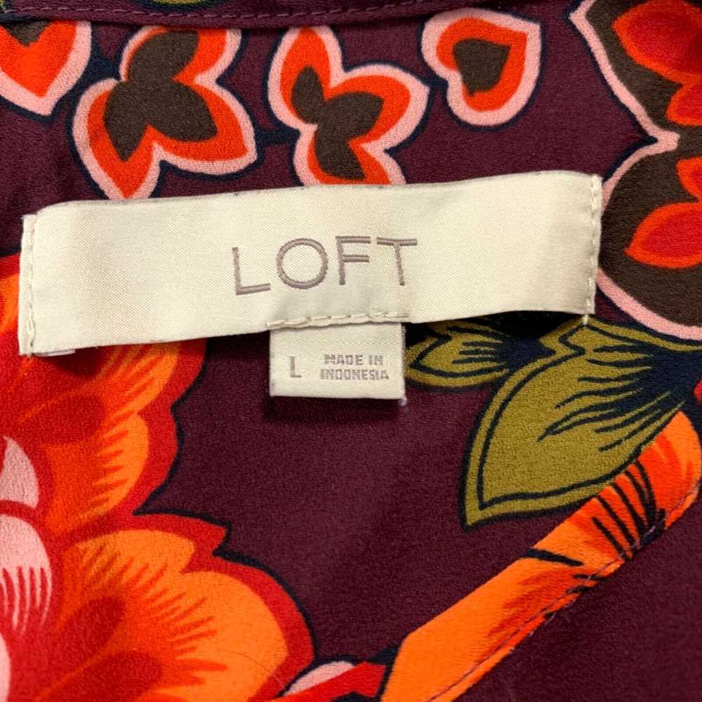 Loft LOFT Blouse Womens Large Top Floral Long Sle… - image 3