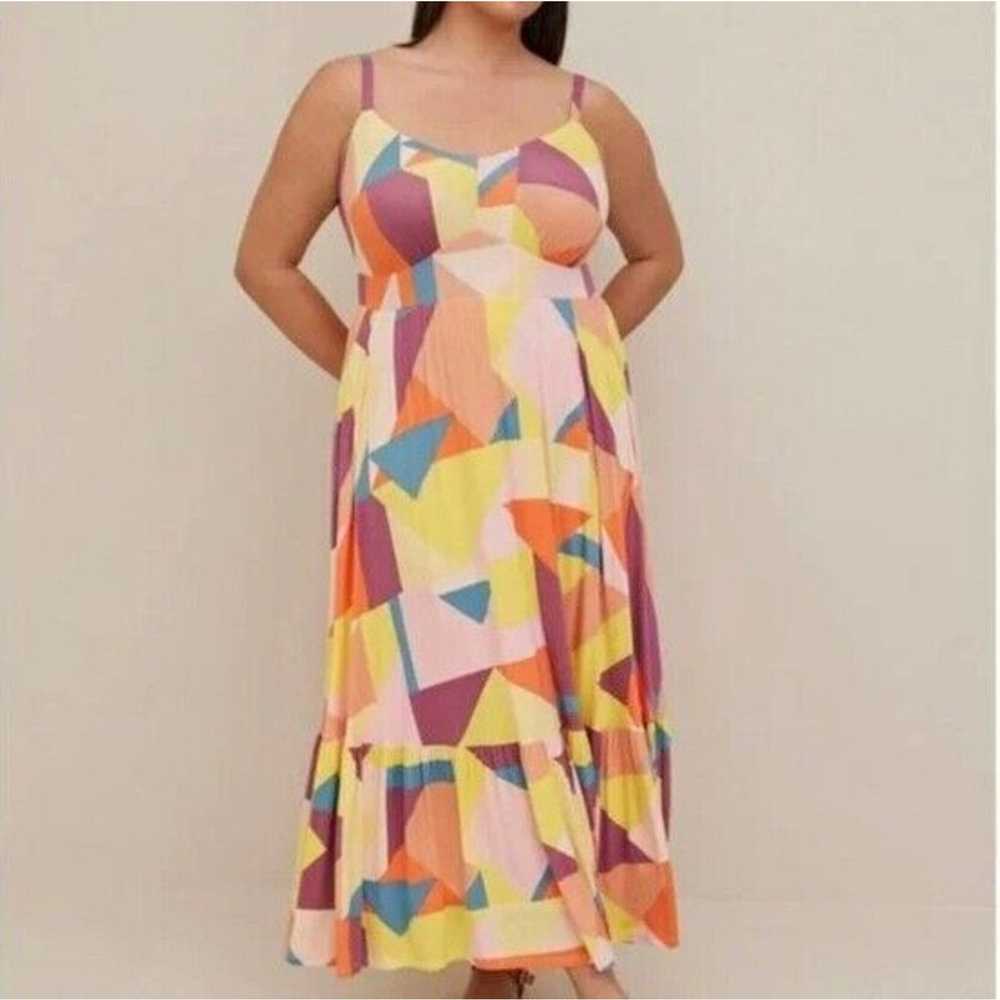 Torrid Super Soft Tiered Maxi Dress Multicolor Wo… - image 2
