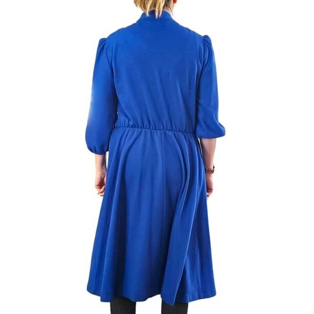 Large Casual Royal Blue Popover Midi Dress Fit N … - image 5