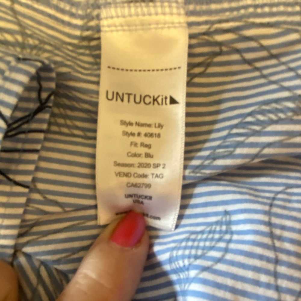 UNTUCKit Lily Button Down Shirt Dress Size 4 Blue… - image 8