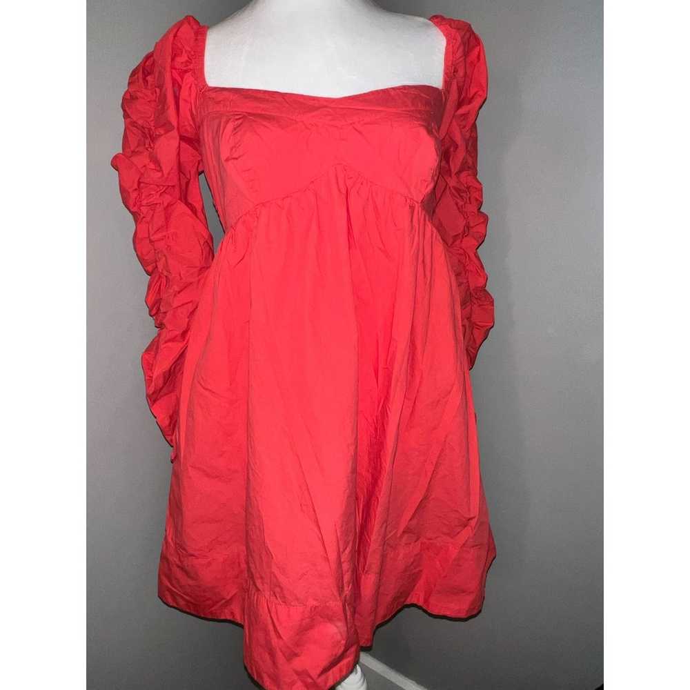 Free People Lindsay baby doll dress red long slee… - image 2