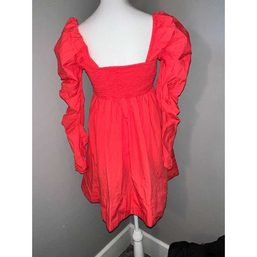 Free People Lindsay baby doll dress red long slee… - image 3