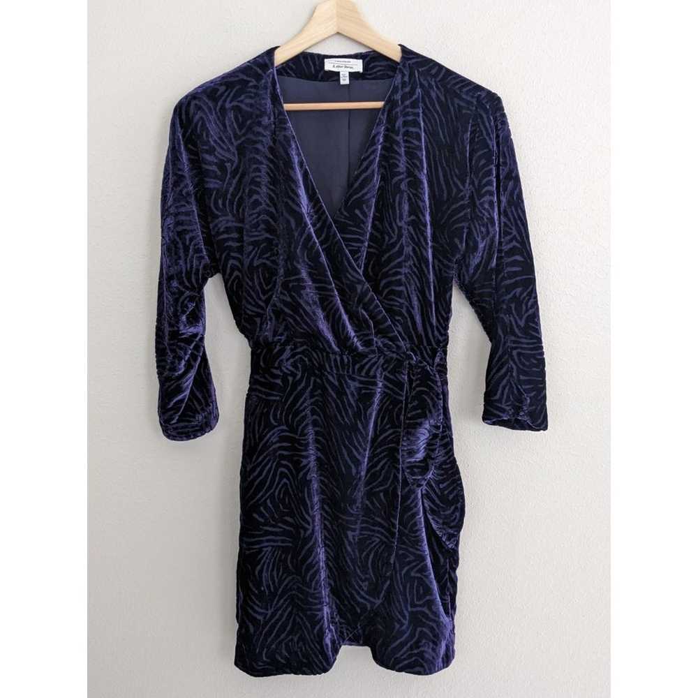 & Other Stories Purple Velvet Mini Wrap Dress Siz… - image 1