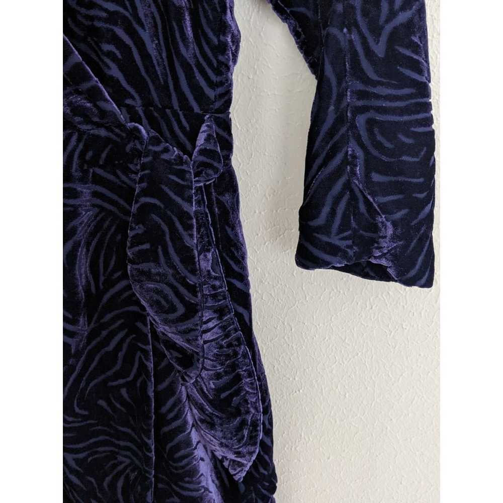 & Other Stories Purple Velvet Mini Wrap Dress Siz… - image 4