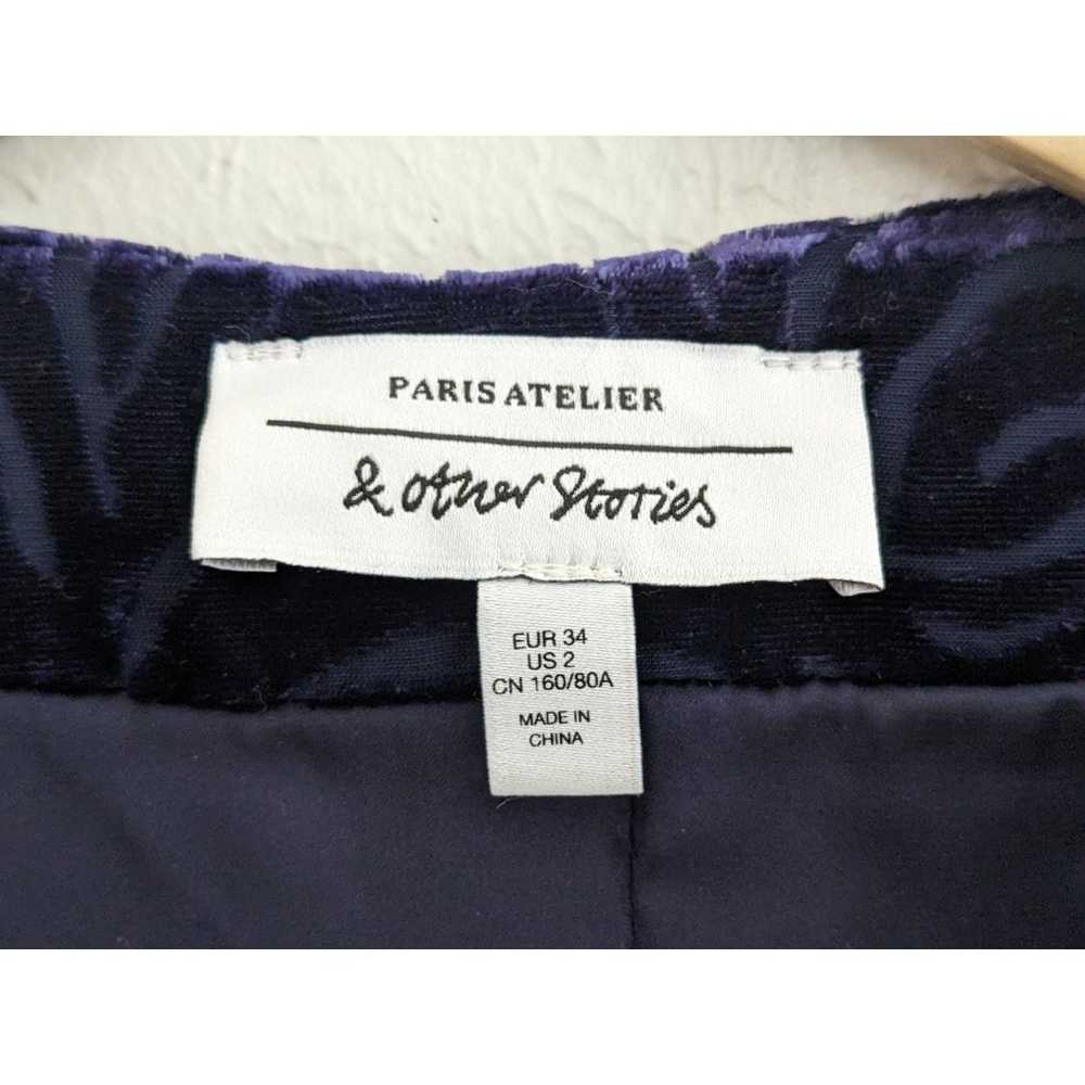 & Other Stories Purple Velvet Mini Wrap Dress Siz… - image 5