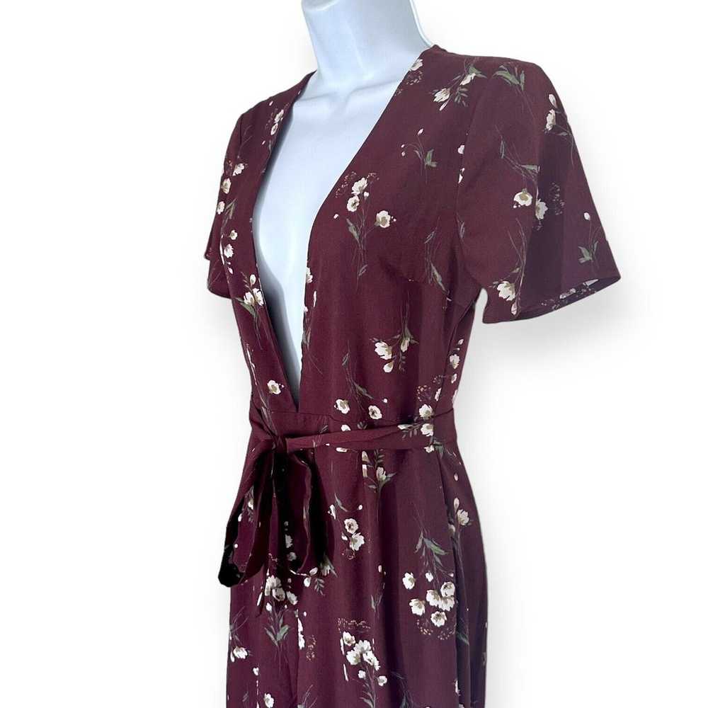 SADIE & SAGE Floral Jumpsuit V-Neck Tie Back Wais… - image 5