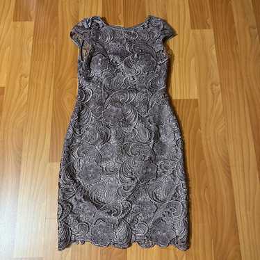Adrianna Papell Sleeveless Lace Mini Dress (Grey)