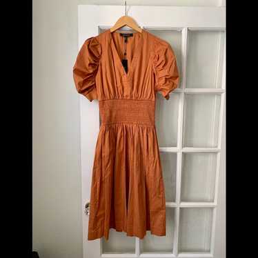 NWT BCBGMAXAZRIA Smock-Waist Day Dress - image 1