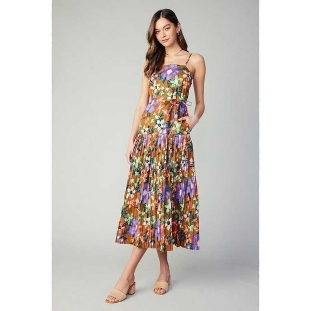 Current Air Floral Pleated Midi Dress 100% Cotton… - image 3