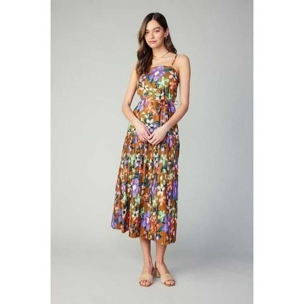 Current Air Floral Pleated Midi Dress 100% Cotton… - image 4