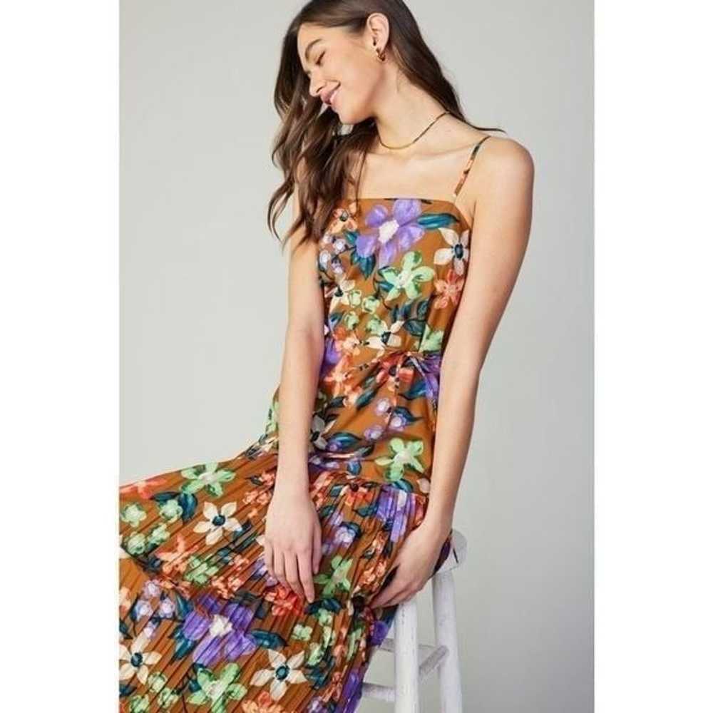 Current Air Floral Pleated Midi Dress 100% Cotton… - image 5