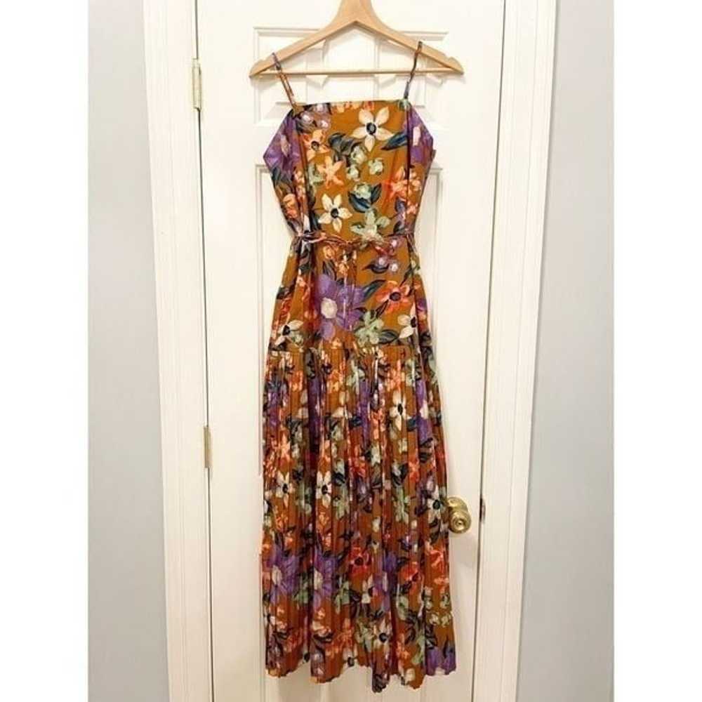 Current Air Floral Pleated Midi Dress 100% Cotton… - image 7
