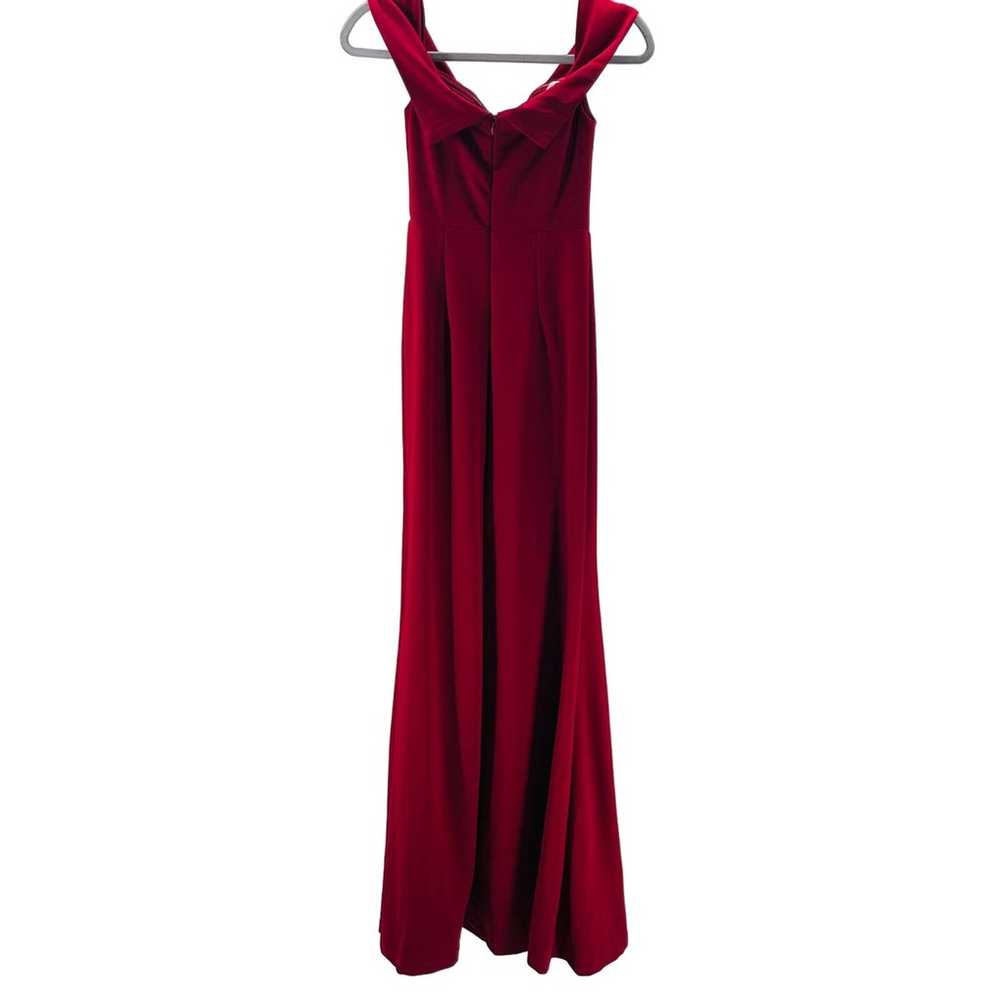LULU'S M Song of Love Wine Red Off-the-Shoulder M… - image 2