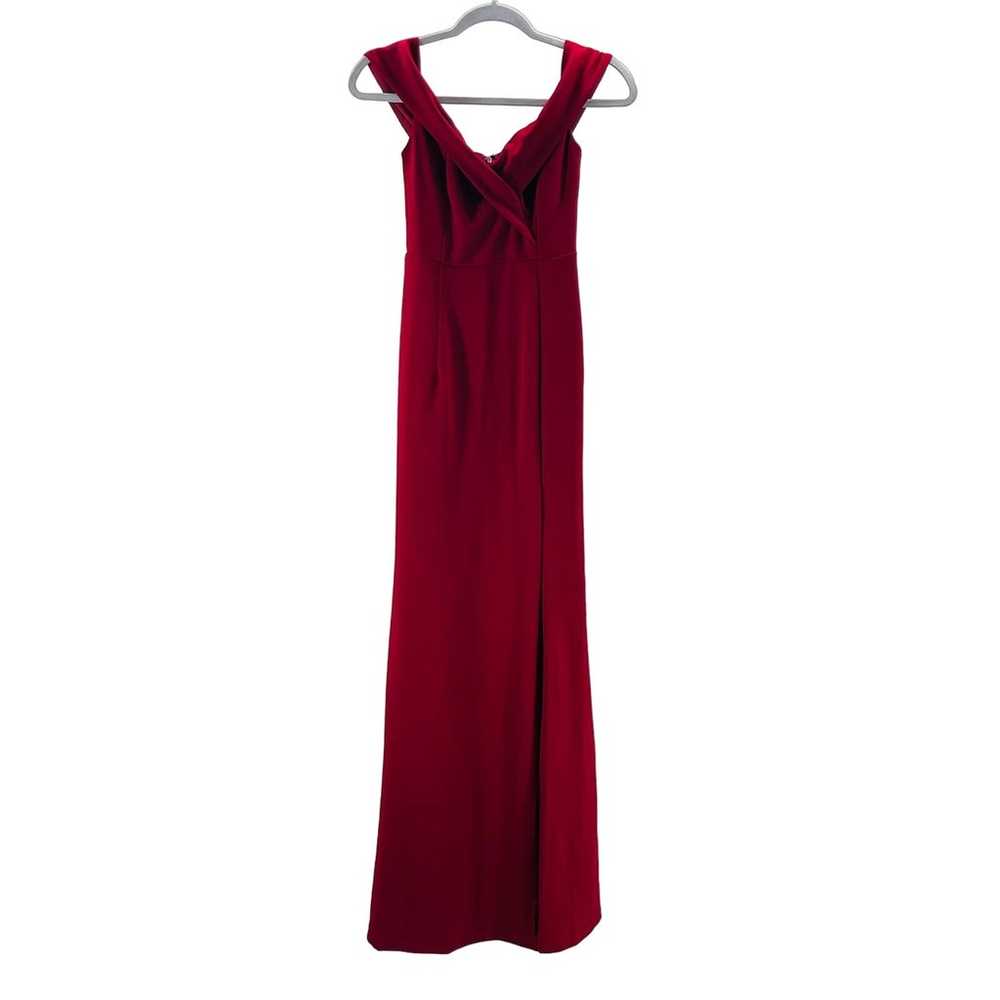 LULU'S M Song of Love Wine Red Off-the-Shoulder M… - image 3