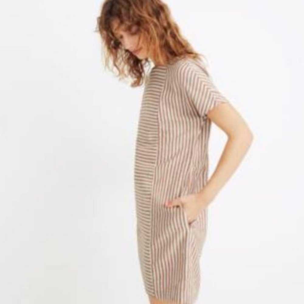 Madewell Stripe-Play Button-Back Tee Dress sz M - image 10