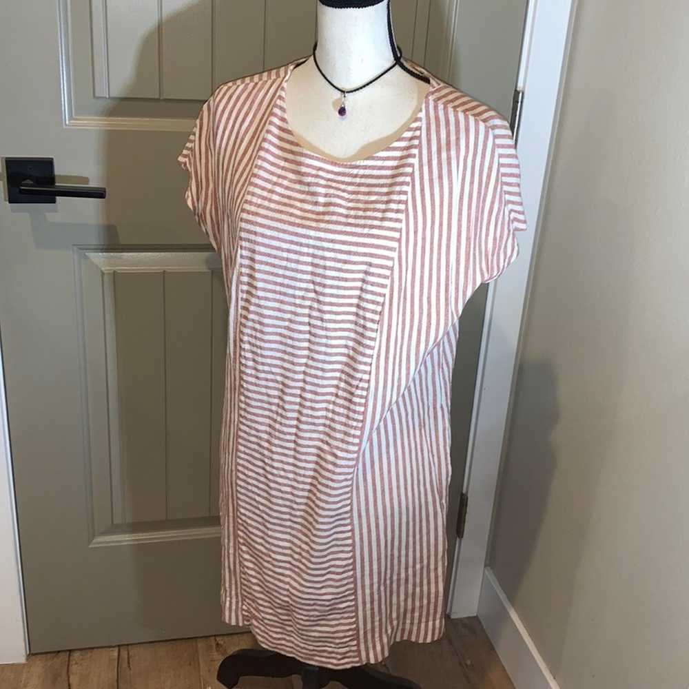 Madewell Stripe-Play Button-Back Tee Dress sz M - image 2