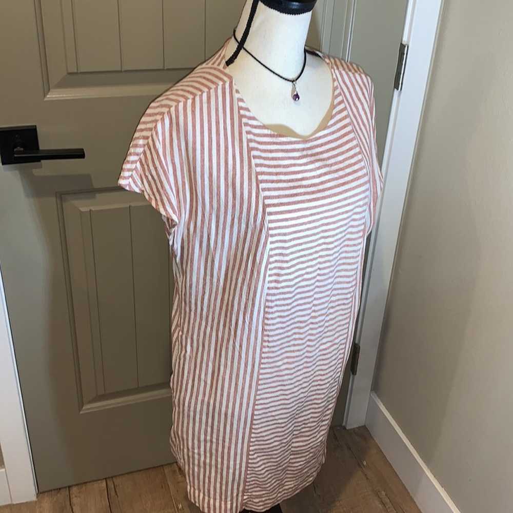 Madewell Stripe-Play Button-Back Tee Dress sz M - image 3