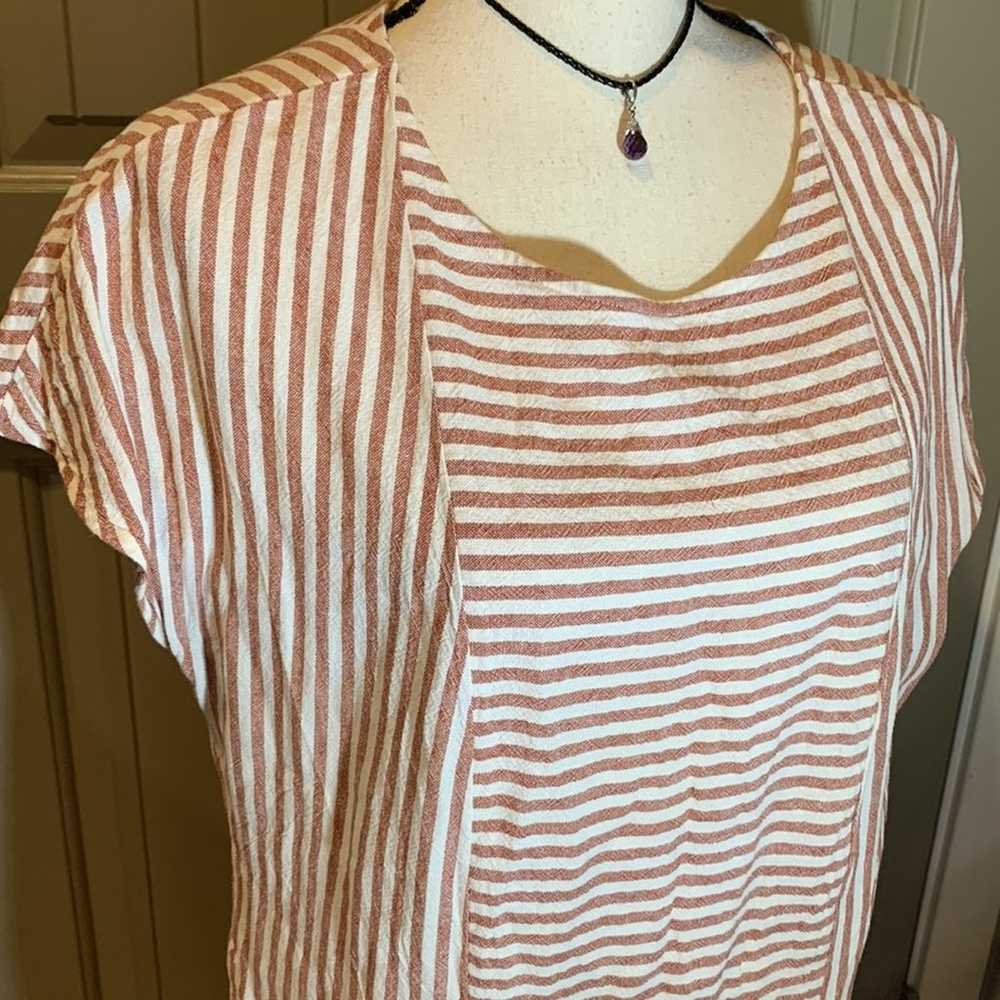 Madewell Stripe-Play Button-Back Tee Dress sz M - image 4