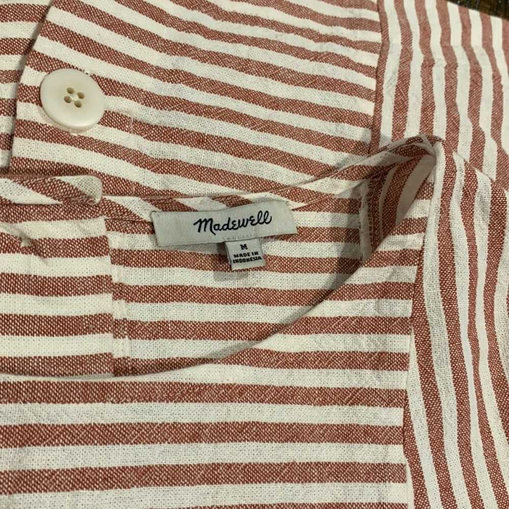 Madewell Stripe-Play Button-Back Tee Dress sz M - image 8