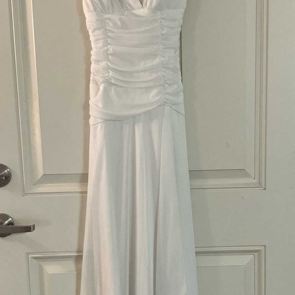 White chiffon womens long Dress - size 4 - image 1