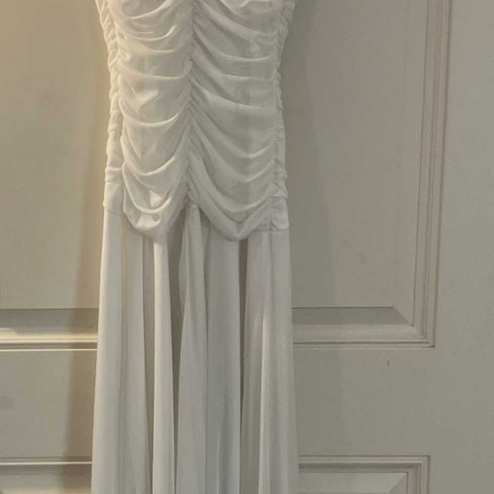 White chiffon womens long Dress - size 4 - image 2