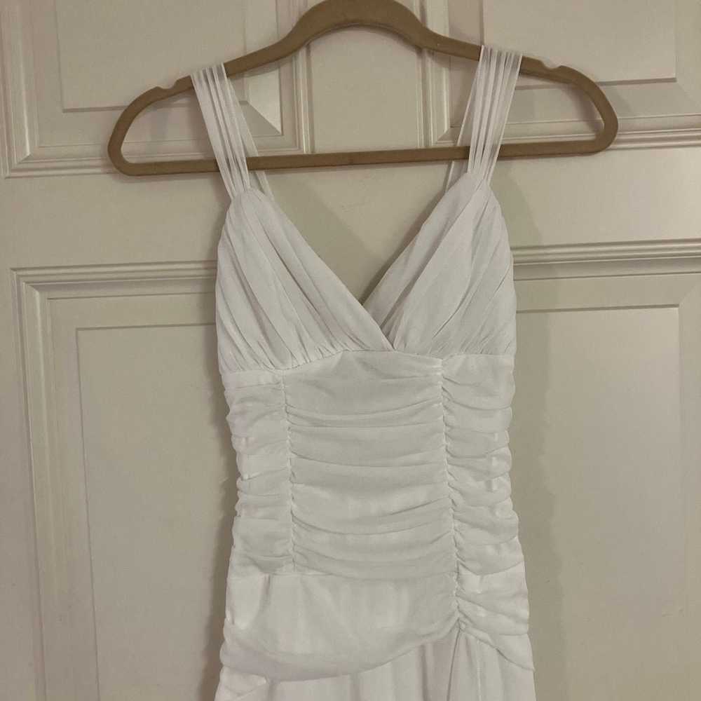 White chiffon womens long Dress - size 4 - image 3