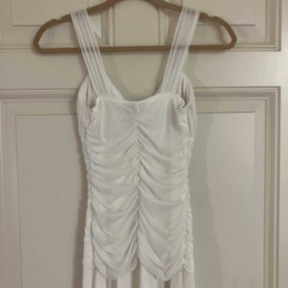 White chiffon womens long Dress - size 4 - image 4