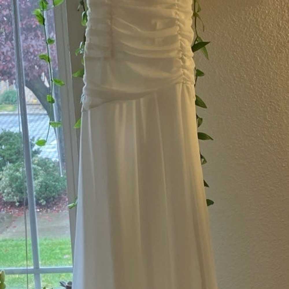 White chiffon womens long Dress - size 4 - image 5