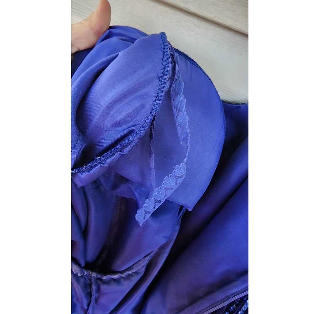 Vintage 90s Stenay Beaded Silk Blue Sequin Embell… - image 10