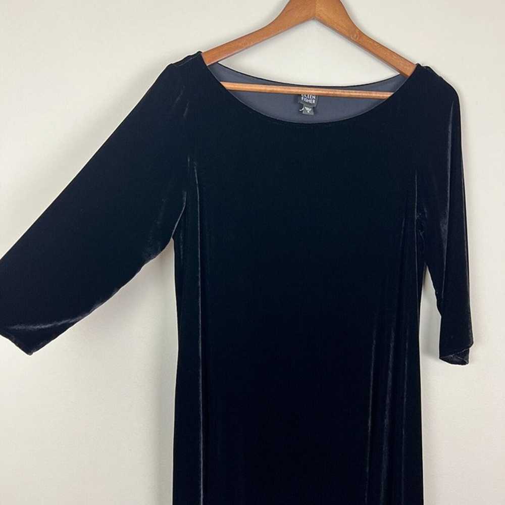 Eileen Fisher Dress Womens Small Black Velvet Mid… - image 3