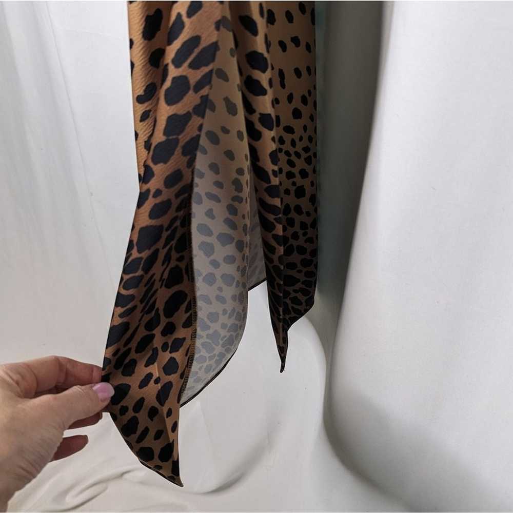 Good American Leopard Print Satin Slip Side Slit … - image 5