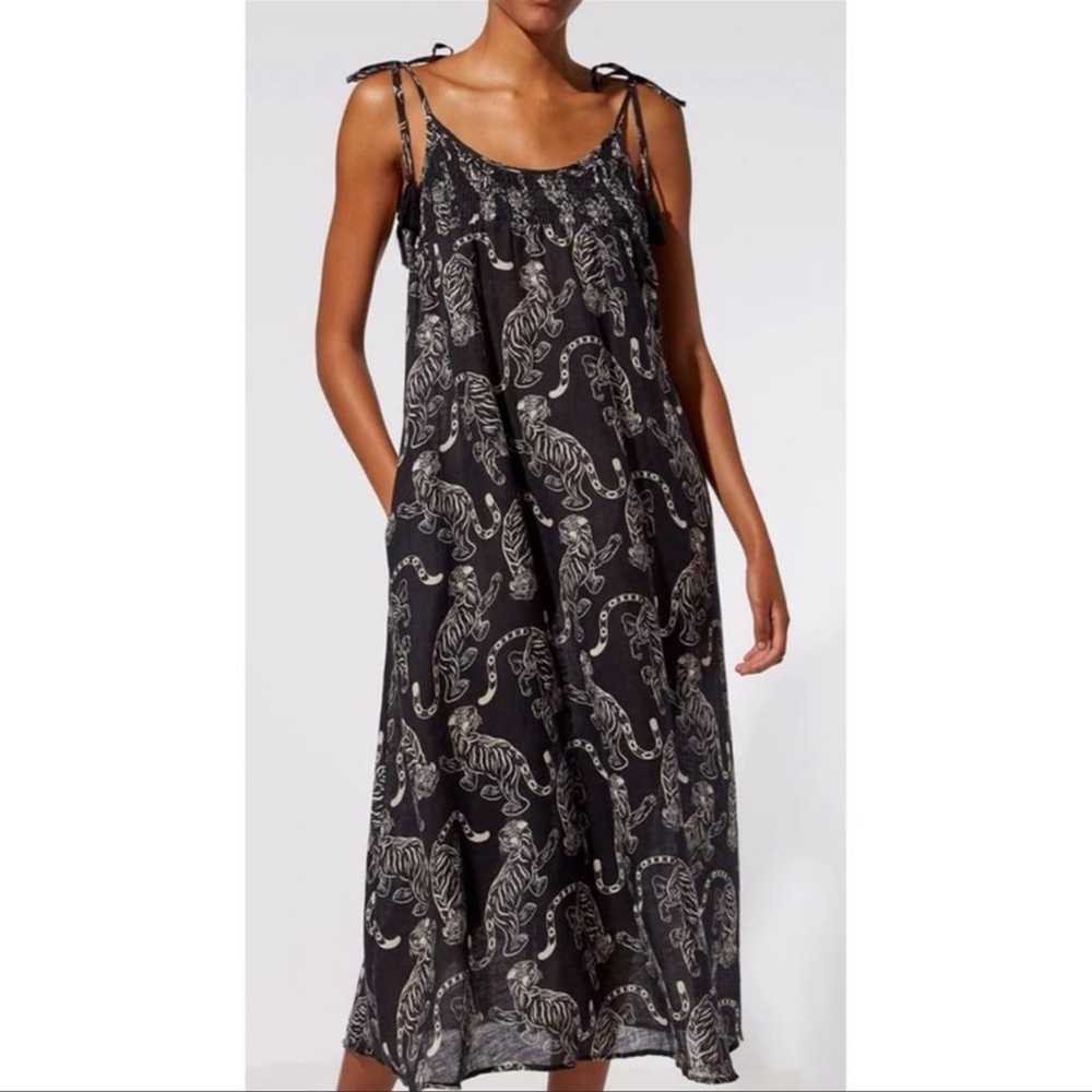 Solid & Striped Riley Linen Dress Black Tiger Pri… - image 10