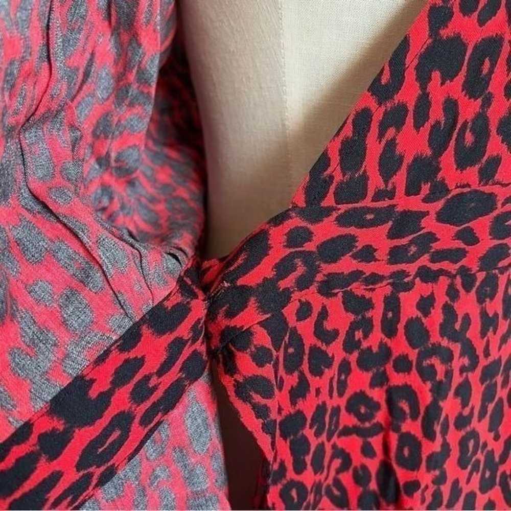 IRO Boina Animal Print Wrap Dress in Red and Blac… - image 5